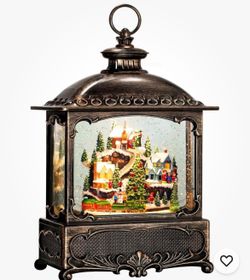 Christmas Village Snow Globe Lantern Musical Christmas Decorations for