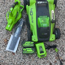 Green Works Mower And Blower