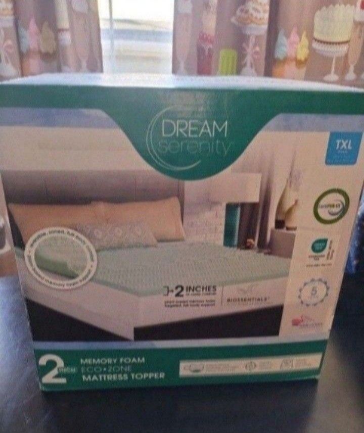 Dream Serenity 2" Eco Zone Mattress Topper Twin XL Size ($70 Retail)