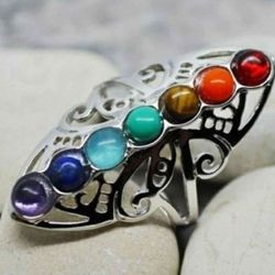 Sale! Seven Chakra Adjustable Ring