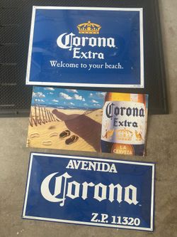 Assorted Metal Beer Signs
