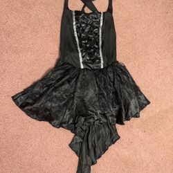 New xl black corset dress costume witch goth gothic lace