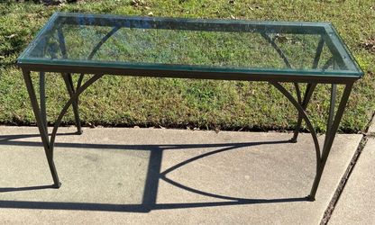 Glass Top Metal Console Table