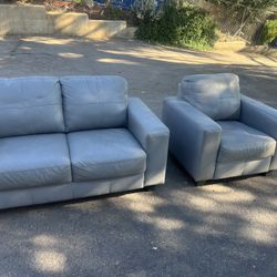 Loveseat and Chair Light Gray