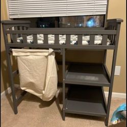 Changing table with laundry