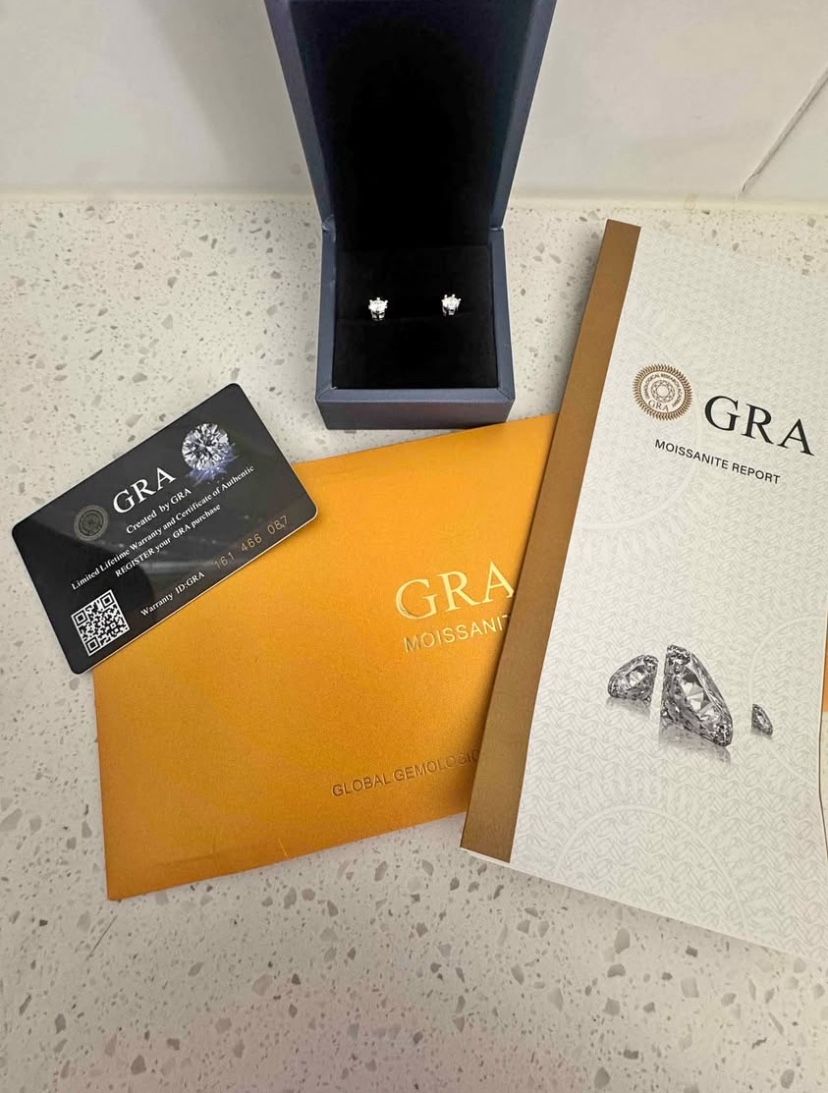 VVS1 Moissanite Earrings .5 Carat