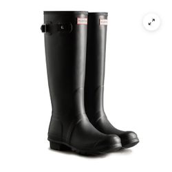 Tall Gloss Black Hunter Boots