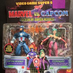 Marvel Vs Capcon:  X-men Vs Street fighter: Captain America Vs Morrigan: Action Figure Set