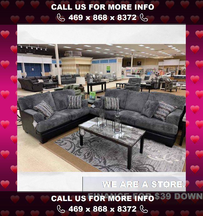 Gray Black Sofa - Loveseat Living Room Set by Signature Design by Ashley Sofas & Couches Sala