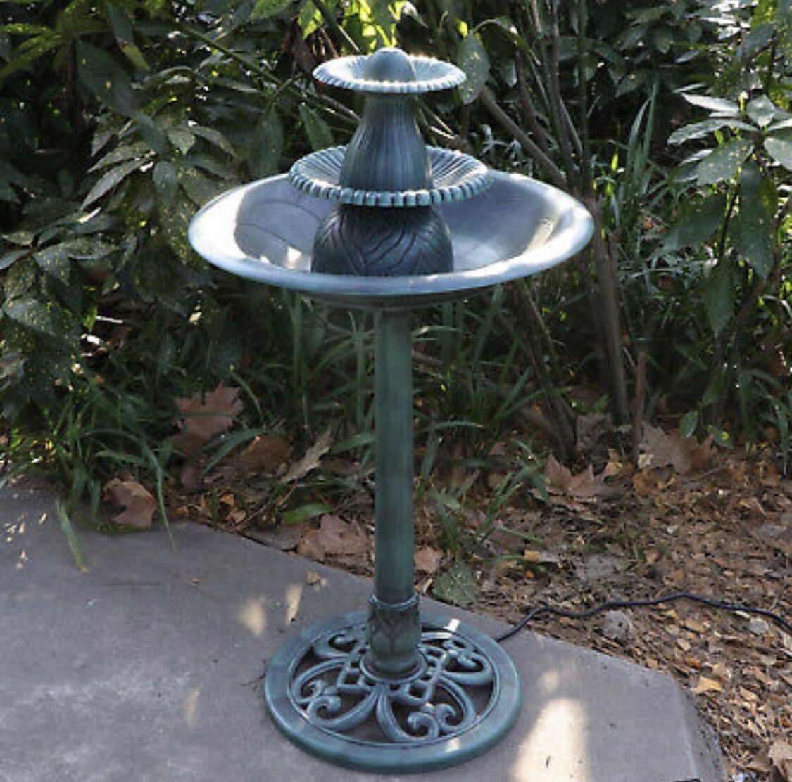 Bird Bath Fountain 3 Tier Pedestal Includes Pump Outdoor Garden Patio