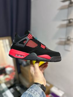 Air Jordan 4 Retro Black Red Men's Athletic Shoes Size 7