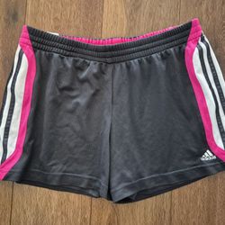 Adidas Athletic Shorts 4" Inseem Women's Sz L Black Pink 