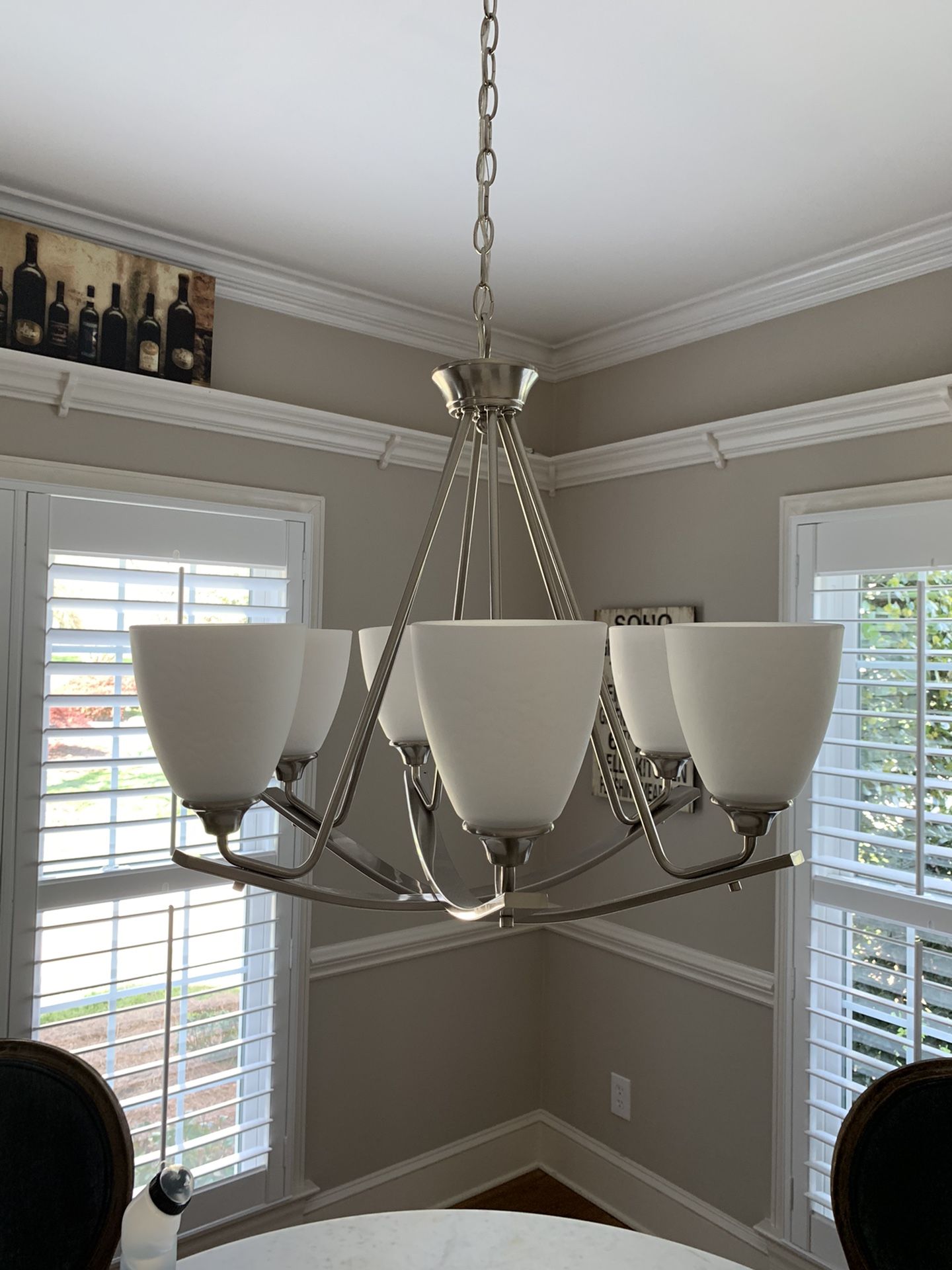 Brushed Nickel 6 light Chandler