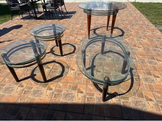 Set of 4 Glass Tables