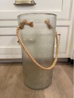 Stained Glass Vase with rope handle