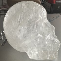 Carved Crystal Quartz Skull