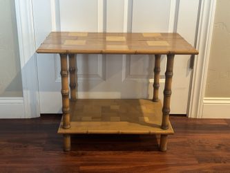 Faux Bamboo Two-Tier Side Table