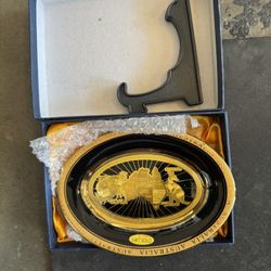 Decorative Ceramic Plate (24 Karat, Gold Plated)