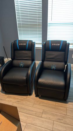 GTRACER Reclining Gaming Chairs (Set of 2) – Black/Blue