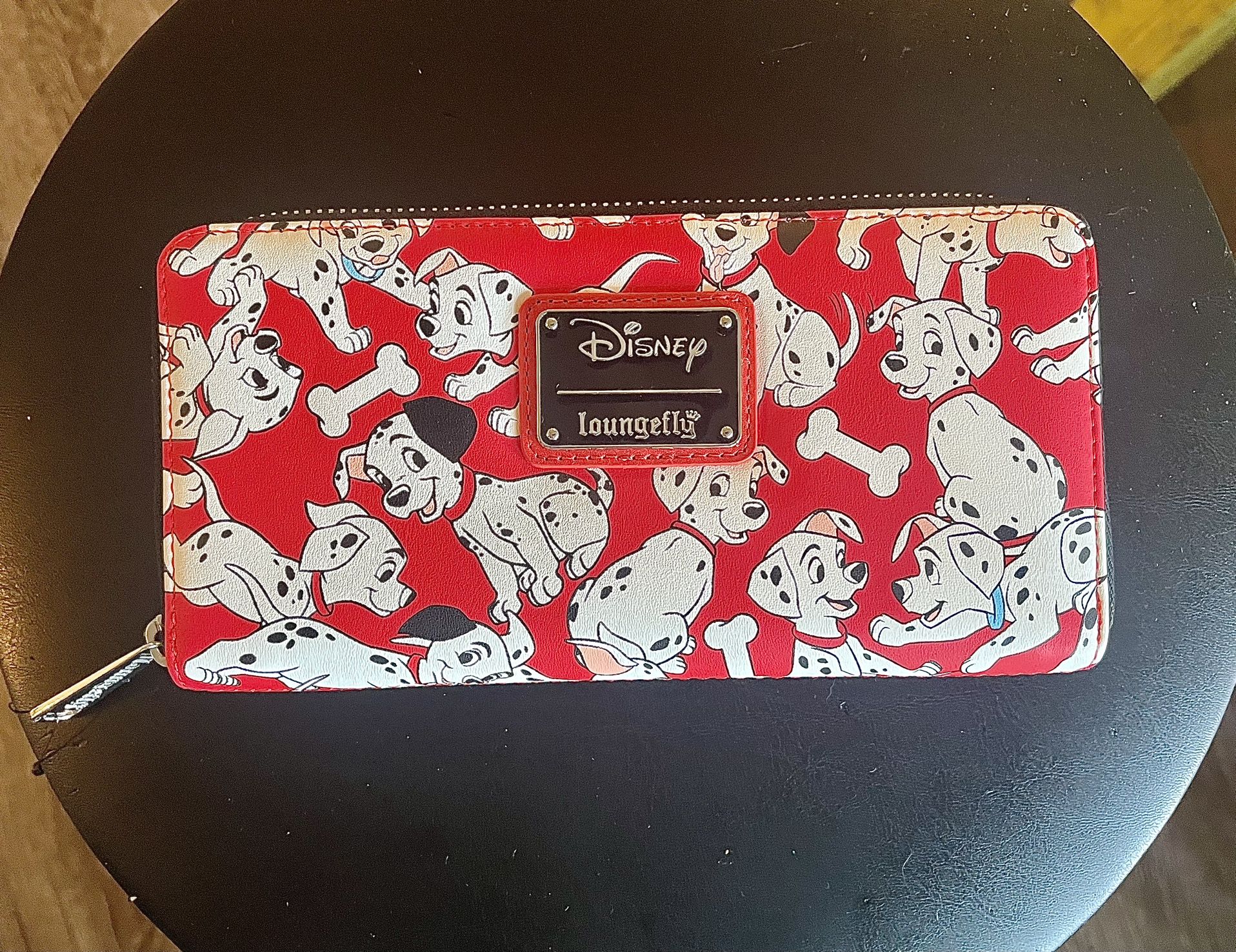 Loungefly Disney 101 Dalmatians Puppies 60th Anniversary Red Zip Around Wallet