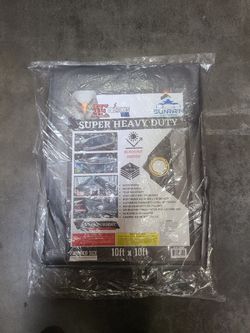 10ft × 10ft Super Heavy Duty Grey Tarp 