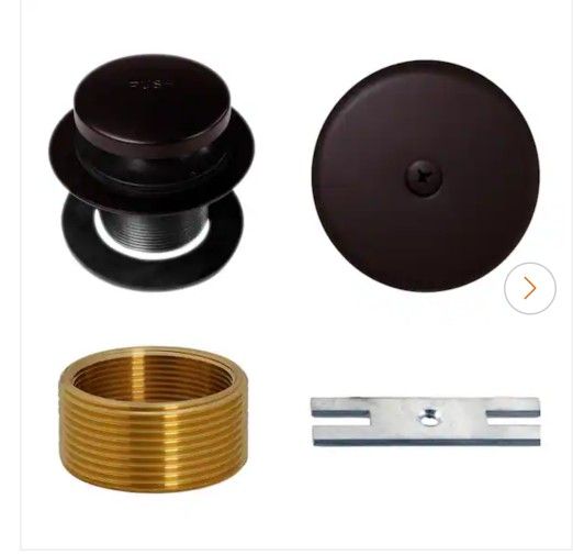 Universal 1-3/8 in. Tip-Toe Bathtub Trim with One-Hole Overflow Faceplate & 1-1/2 in. Adapter Bushing, Oil Rubbed Bronze