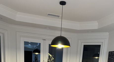 Black pendant Light With Gold Interior