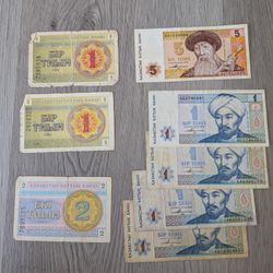 First Banknotes Of Independent Kazakhstan Lot