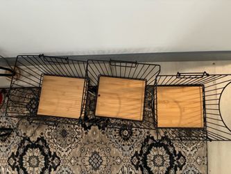 Black metal bins with handles