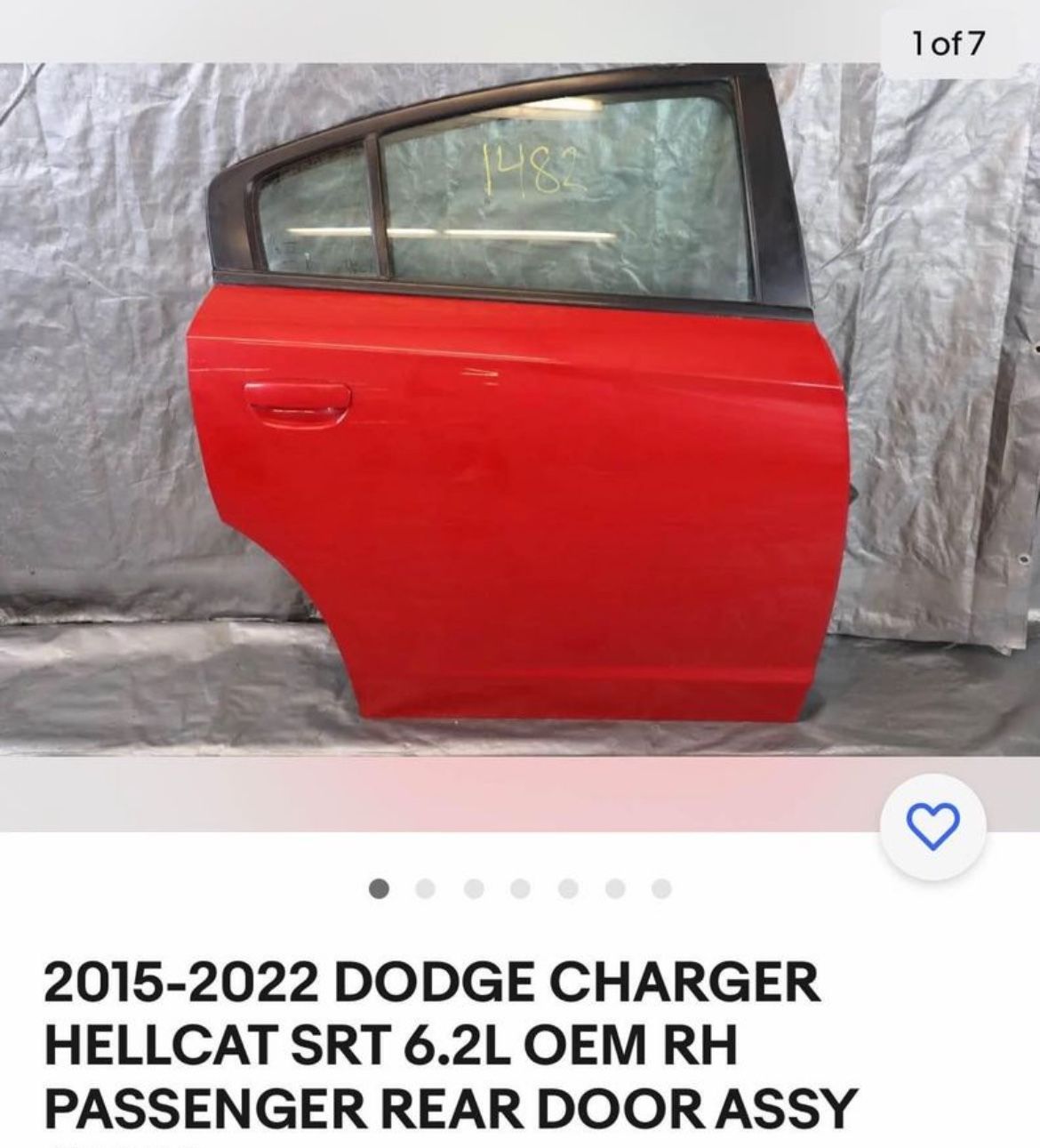 Dodge Charger 2015-2022 Passenger Rear Door 