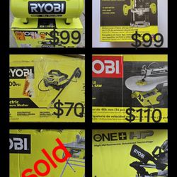 Ryobi Tools. Miter Saw, Pressure Washer, Table Saw And More