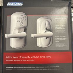 II - SCHLAGE Satin Chrome FE595 CSV PLY 626 ELA Plymouth Keypad Lock