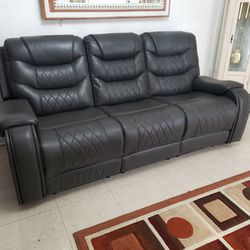 Leather Living Room Reclining Couch 