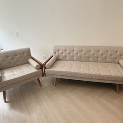 Mid Century Modern Sofa & Love Seat