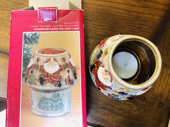 Santa ceramic tea light holder Thumbnail