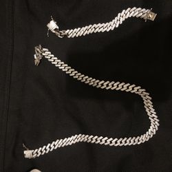 Stainless Silver Necklace & Bracelet 