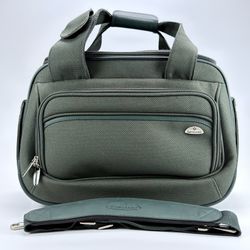Samsonite Carry On Overnight Shoulder Bag Luggage 16"W x 8"D x 11" H Olive Green
