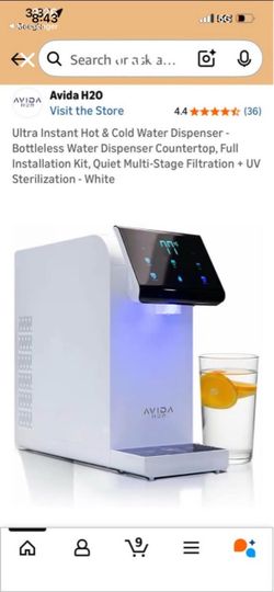 Avida H2O Bottleless Hot & Cold Water Dispenser