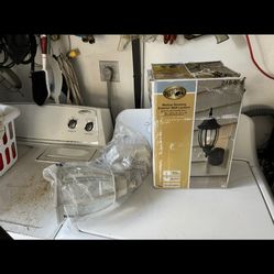 Outdoor Porch Light One Brand New Complete The White One Is Missing The Top Motion Sensor On Both