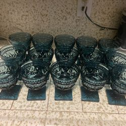 Indiana Blue Wine Glass