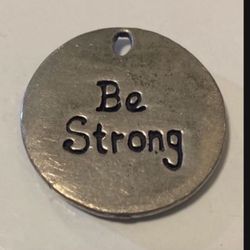 "Be Strong" Sand Dollar Silver Pendant