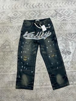 Valley sport division Studded Paint Splatter Distressed Denim Jeans