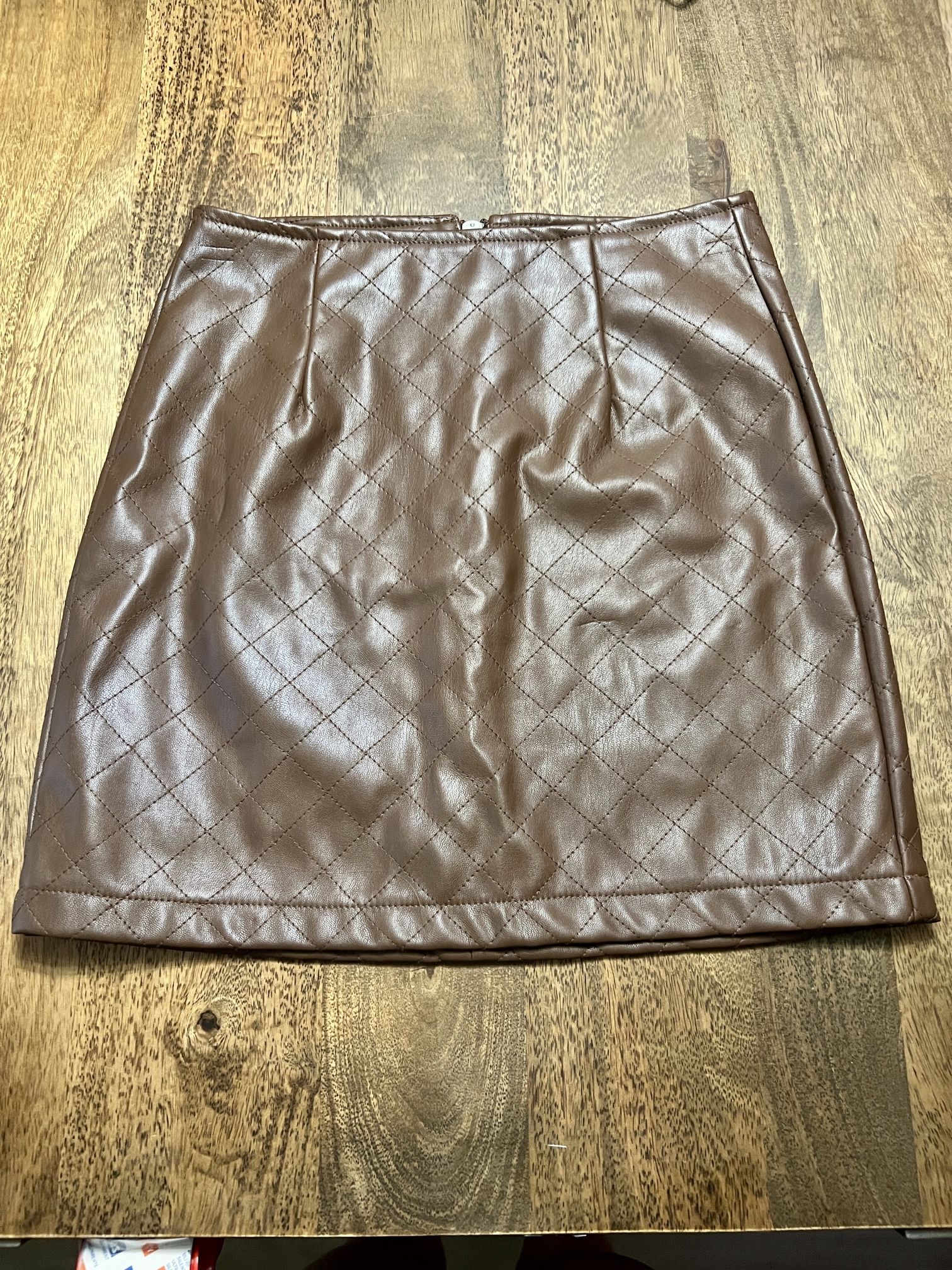 Tinseltown Brown Mini Pencil Skirt leather size xsmall,