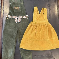 Corduroy Dress Size 6 and Overall Size 5 Toddler Girl 