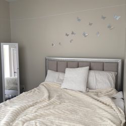 Grey Bed With Rhinestones 