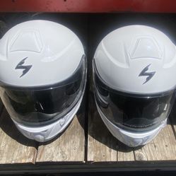 2 New Scorpion Motorcycle Helmets. 