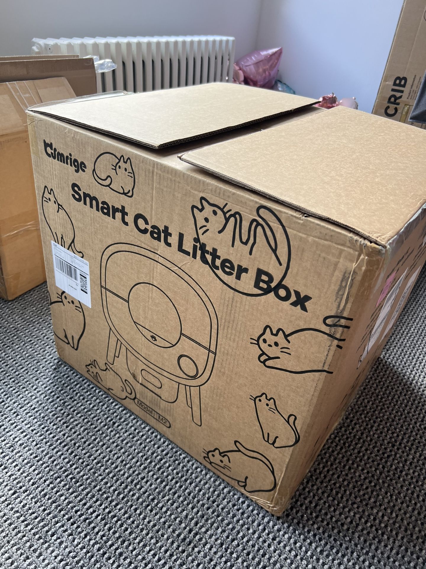 Automatic Cat Litter Box Self Cleaning Cat Litter Box: Extra Large Automatic Litter Box for Multiple Cats, Odor-Free, App-Controlled, Ambient Light Wa