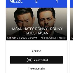 Hasan Hates Ronny, Ronny Hates Hasan - Saturday 10/4 @ 7pm