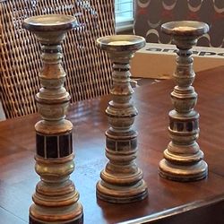 Set Of 3 Pier One Candlesticks