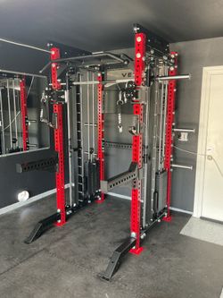 PRO SERIES Ultimate 3-1 Half Rack Functional Trainer w/Smith Machine Bar | 400lb Stack | Gym Equipment | Fitness | Commercial | Squat Rack FREE DELIVE